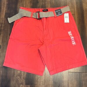 2/$20 Nautica Men's Red Belted Walking Shorts NWT